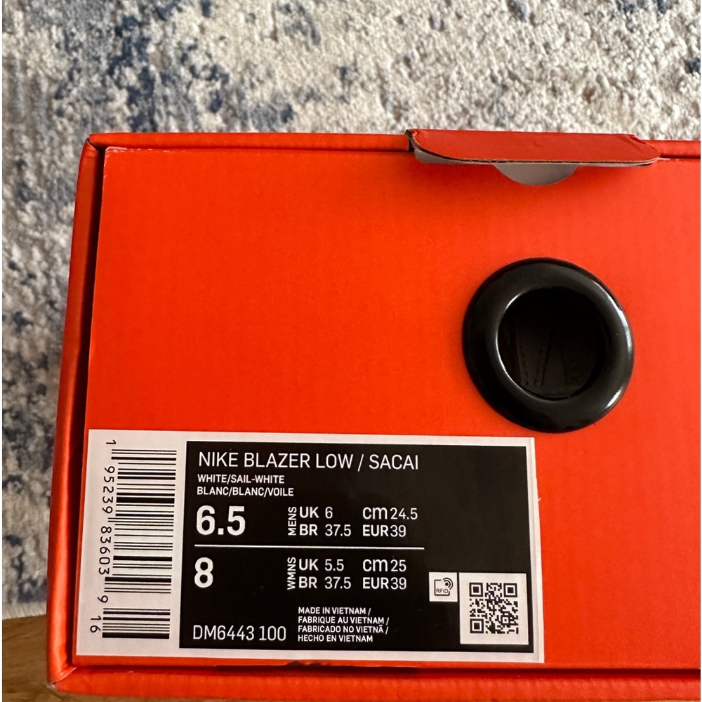 Nike X Sacai Blazer Low- white/Grey Men’s 6.5 - Picture 6 of 7